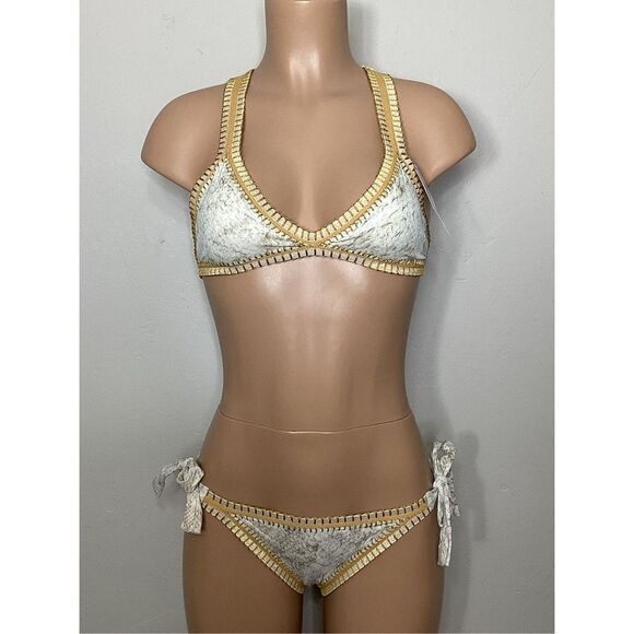 New. Pilyq Cobra Crochet trim bikini. S-top/M-bottom. Retails $178 - Picture 4 of 12